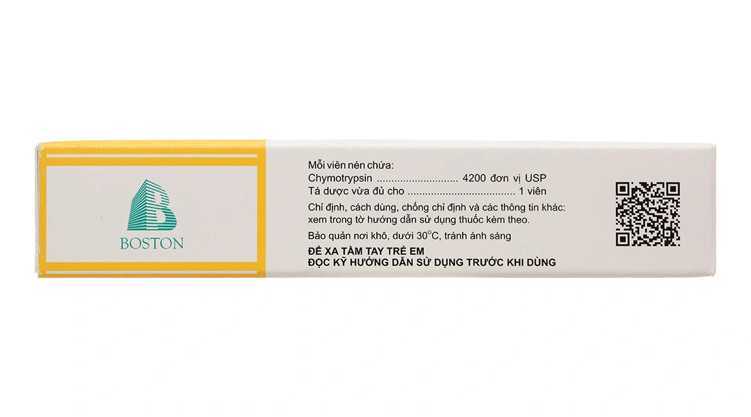 Bostrypsin 4200 USP trị phù nề sau chấn thương, phẫu thuật (2 vỉ x 10 viên) - 2