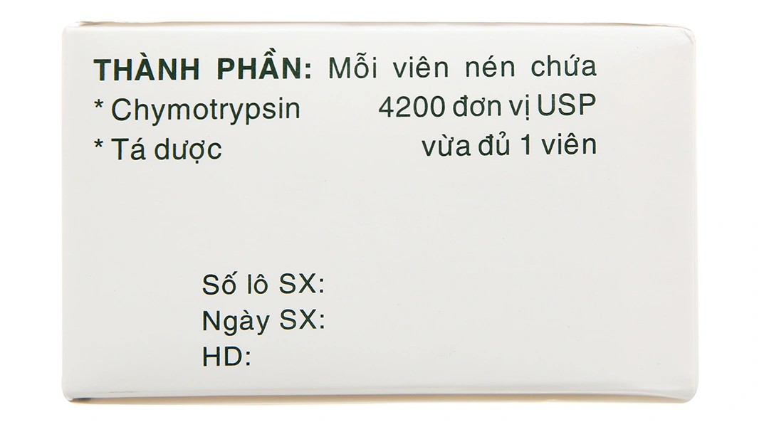 Alphachymotrypsin Mebiphar 4200 IU trị phù nề sau chấn thương (20 vỉ x 10 viên) - 1