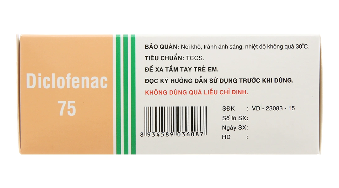 Diclofenac 75 Uphace trị dài ngày viêm khớp mạn, thoái hóa khớp (10 vỉ x 10 viên) - 2