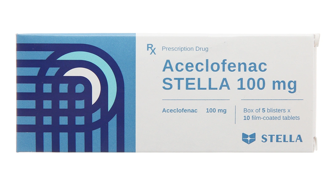 Aceclofenac Stella 100mg giảm đau, kháng viêm xương khớp (5 vỉ x 10 viên) - 1