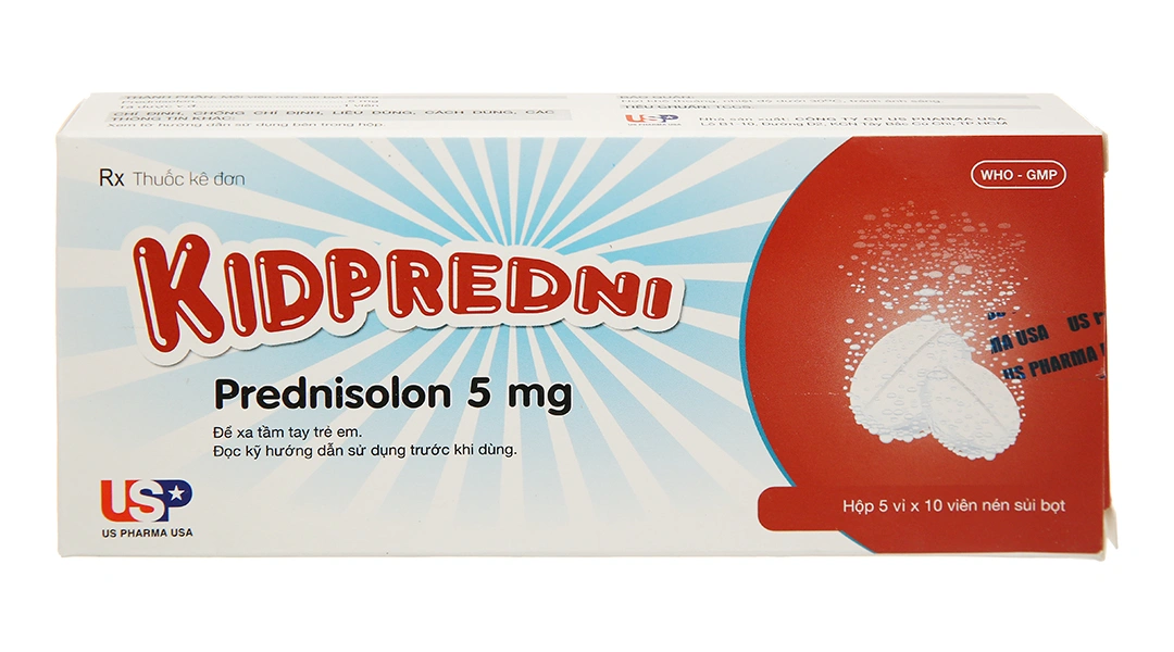 Viên sủi Kidpredni 5mg hỗ trợ kháng viêm, ức chế miễn dịch (5 vỉ x 10 viên) - 1