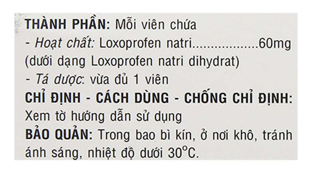 Loxfen 60mg giảm đau, kháng viêm xương khớp (10 vỉ x 10 viên) - 4