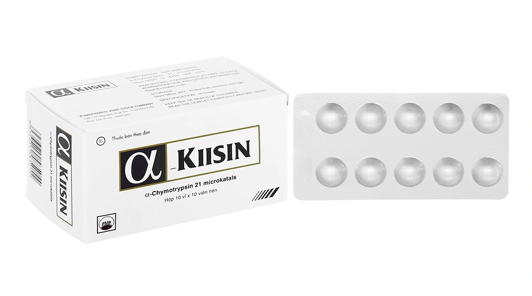 Alpha-Kiisin 4200 USP điều trị phù nề sau chấn thương (10 vỉ x 10 viên) - 