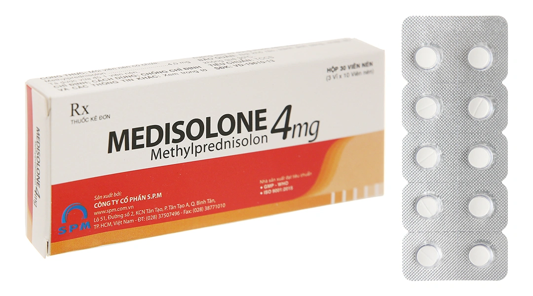 Medisolone 4mg thuốc chống viêm (3 vỉ x 10 viên) - 