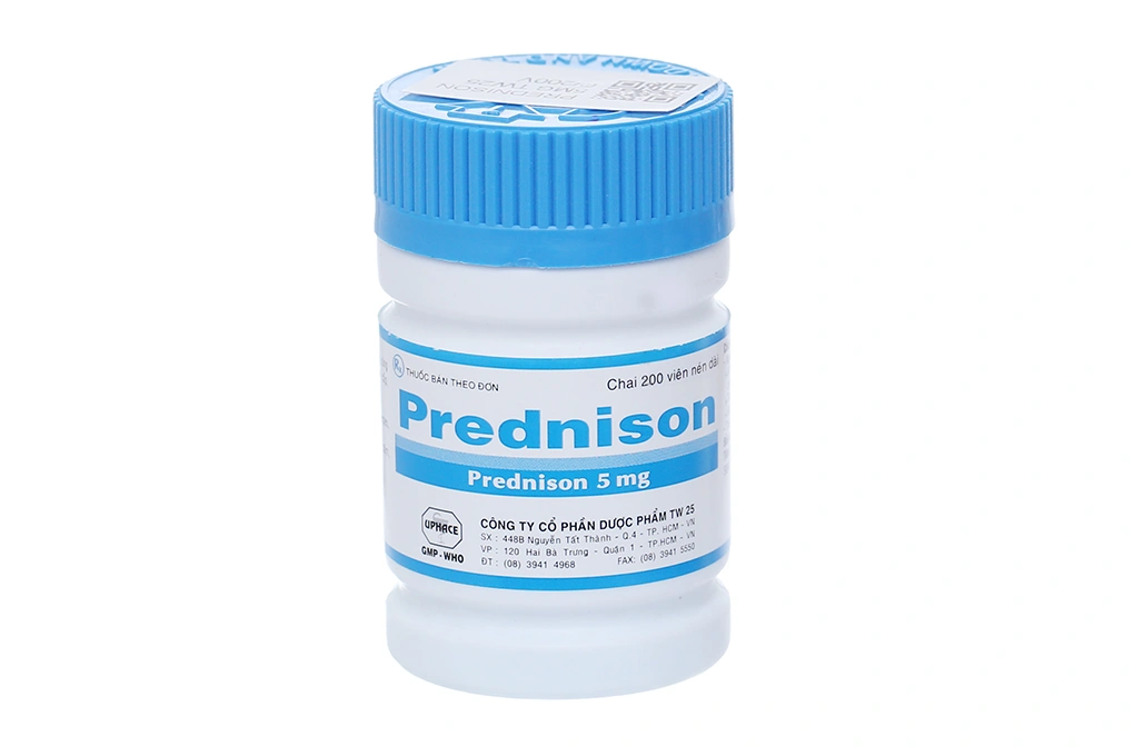 Prednison Uphace 5mg thuốc kháng viêm chai 200 viên - 