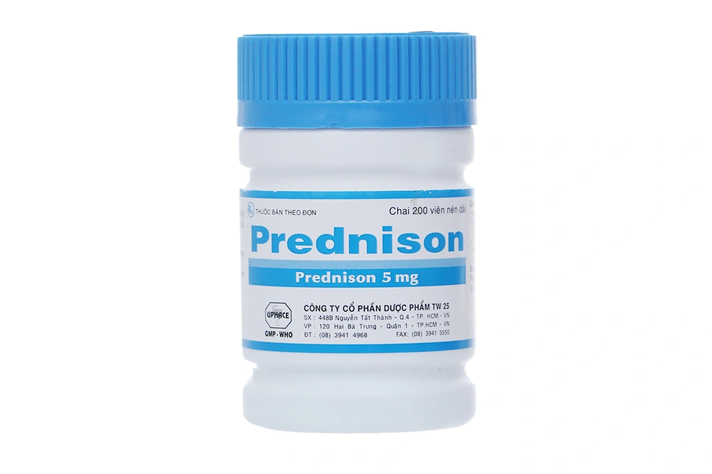 Prednison Uphace 5mg thuốc kháng viêm chai 200 viên - 1
