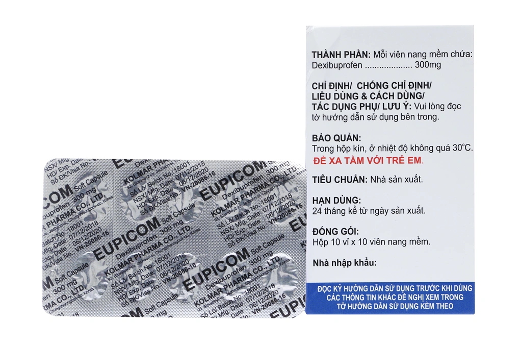 Eupicom 300mg giảm đau, kháng viêm xương khớp (10 vỉ x 10 viên) - 2