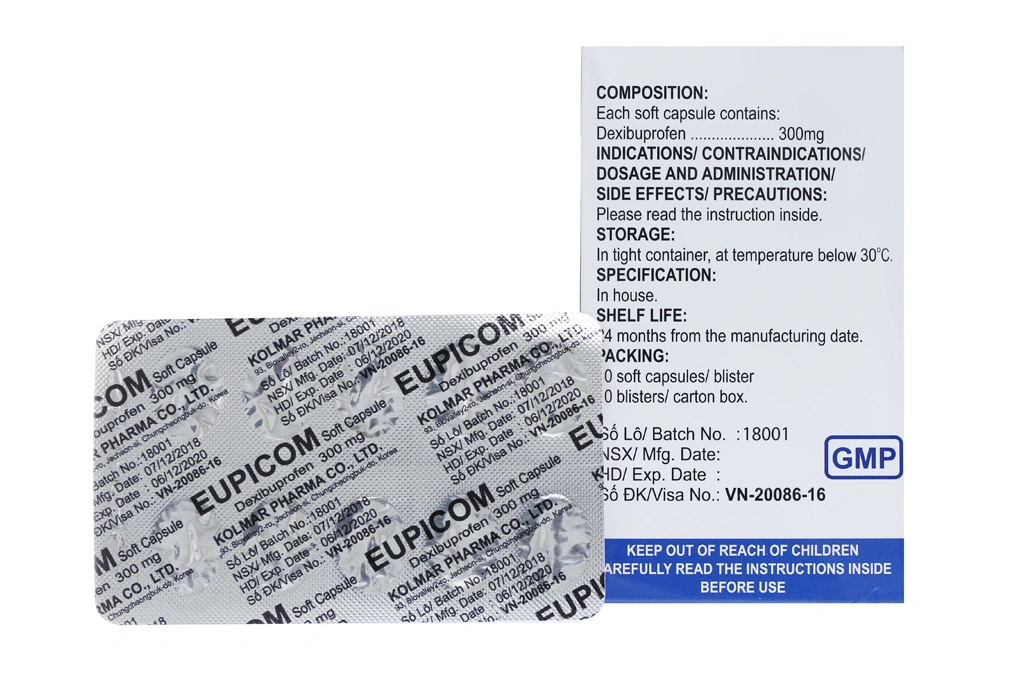 Eupicom 300mg giảm đau, kháng viêm xương khớp (10 vỉ x 10 viên) - 3