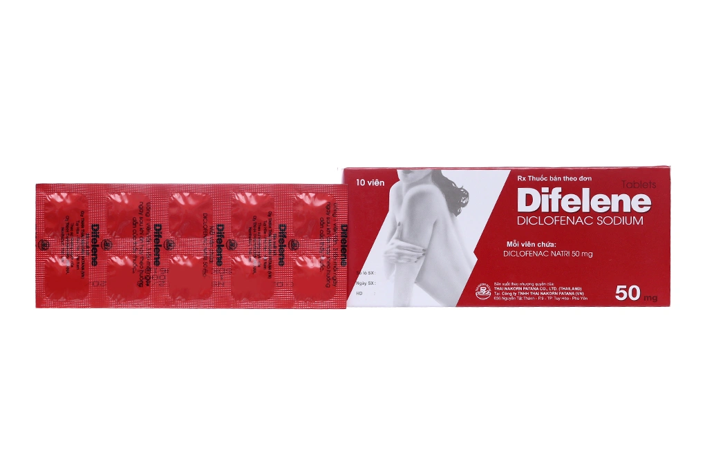 Difelene 50mg giảm đau, kháng viêm xương khớp (1 vỉ x 10 viên) - 1