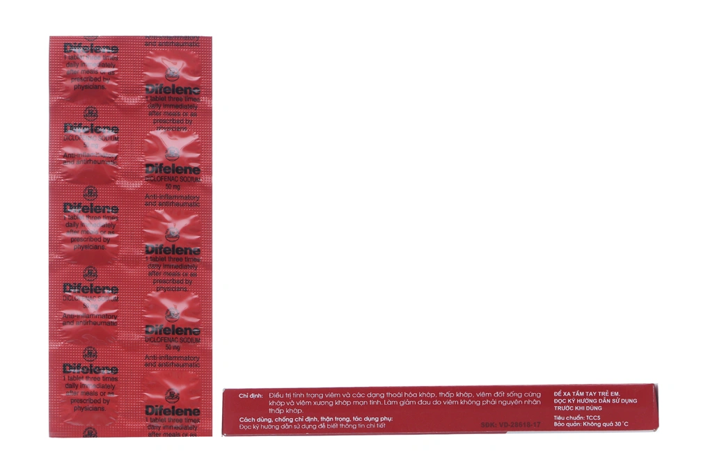 Difelene 50mg giảm đau, kháng viêm xương khớp (1 vỉ x 10 viên) - 2