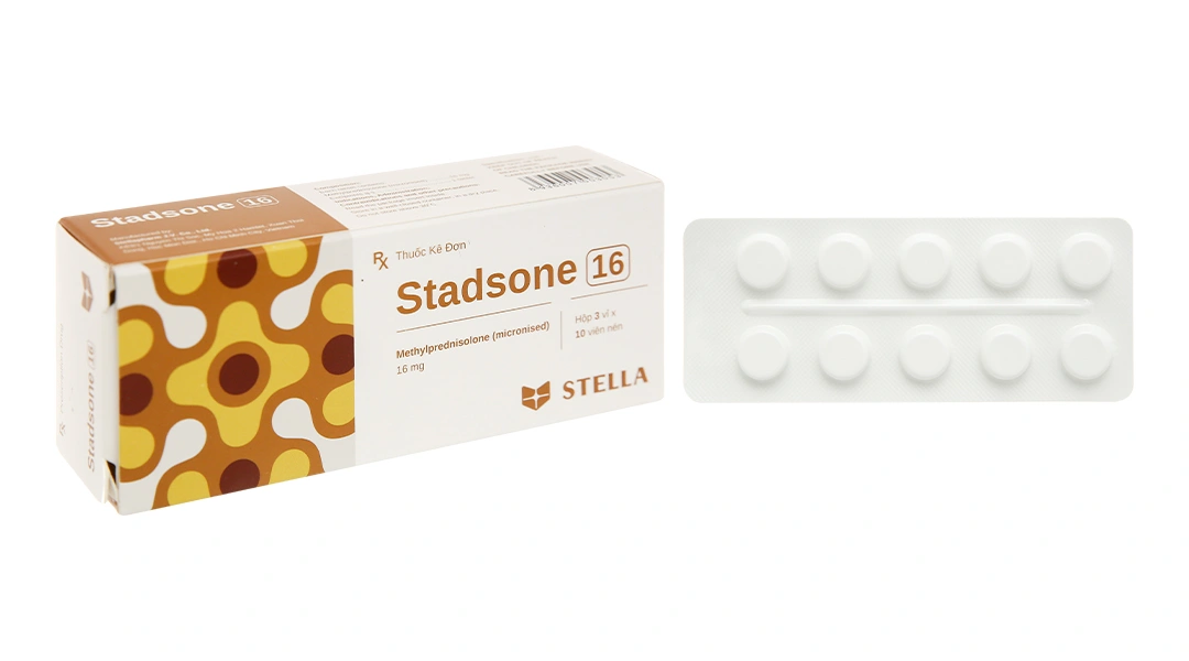 Stadsone 16 thuốc kháng viêm, ức chế miễn dịch (3 vỉ x 10 viên) - 