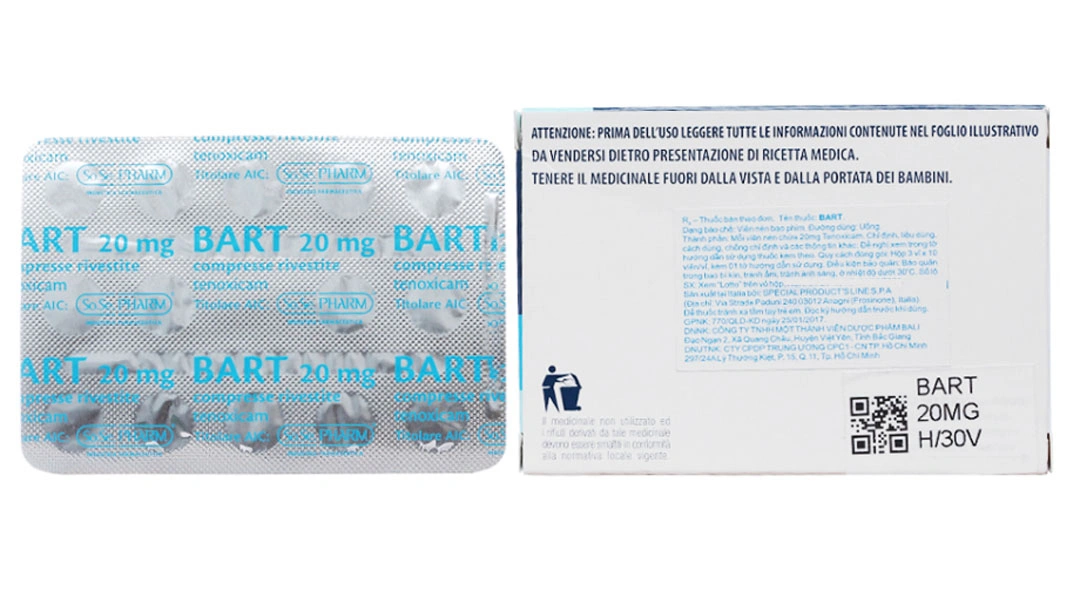 Bart 20mg trị viêm khớp dạng thấp, viêm xương khớp (3 vỉ x 10 viên) - 2
