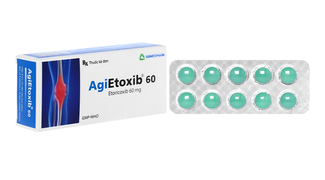 AgiEtoxib 60 giảm đau, kháng viêm xương khớp (3 vỉ x 10 viên) - 