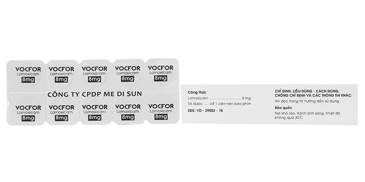 Vocfor 8mg giảm đau, kháng viêm xương khớp (3 vỉ x 10 viên) - 1