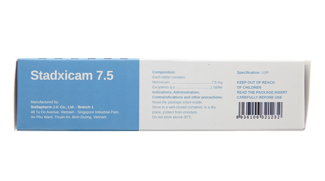 Stadxicam 7.5 trị viêm khớp dạng thấp (5 vỉ x 10 viên) - 3