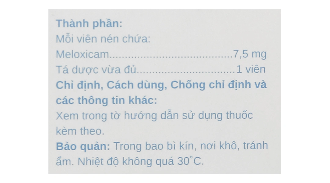 Stadxicam 7.5 trị viêm khớp dạng thấp (5 vỉ x 10 viên) - 4
