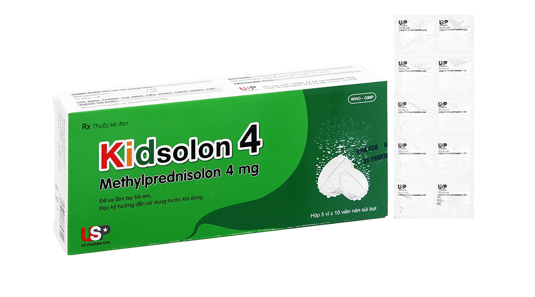 Viên sủi Kidsolon 4 hỗ trợ kháng viêm, giảm miễn dịch (5 vỉ x 10 viên) - 