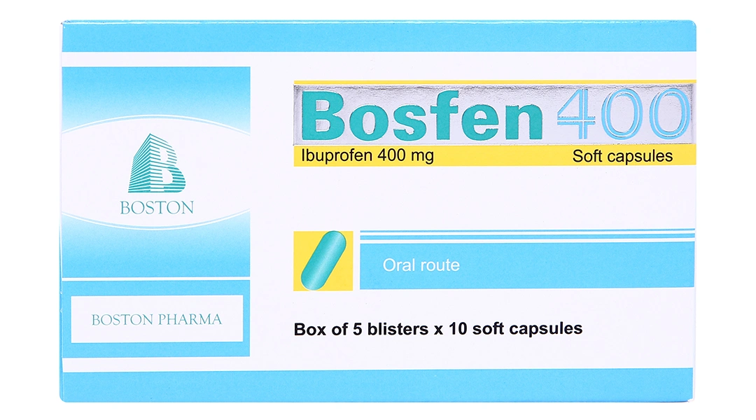 Bosfen 400 giảm đau, hạ sốt, kháng viêm 400mg (5 vỉ x 10 viên) - 1