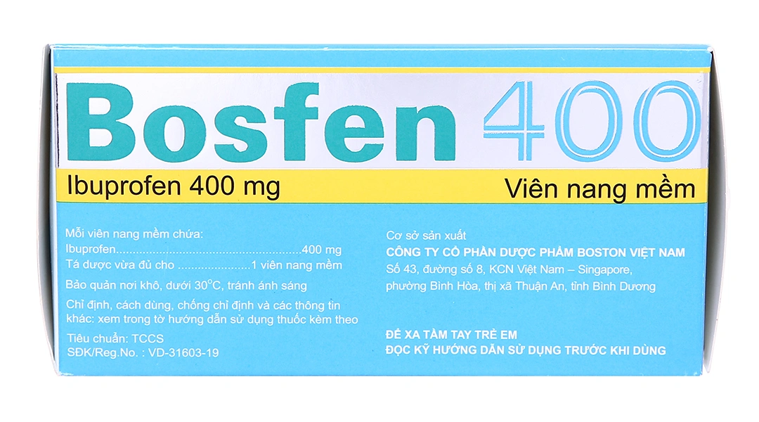 Bosfen 400 giảm đau, hạ sốt, kháng viêm 400mg (5 vỉ x 10 viên) - 3