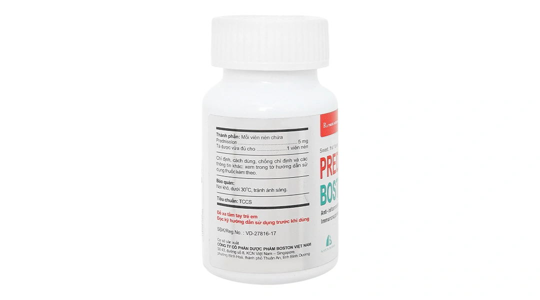 Prednisolon Boston 5mg trị các rối loạn viêm và dị ứng lọ 200 viên - 3