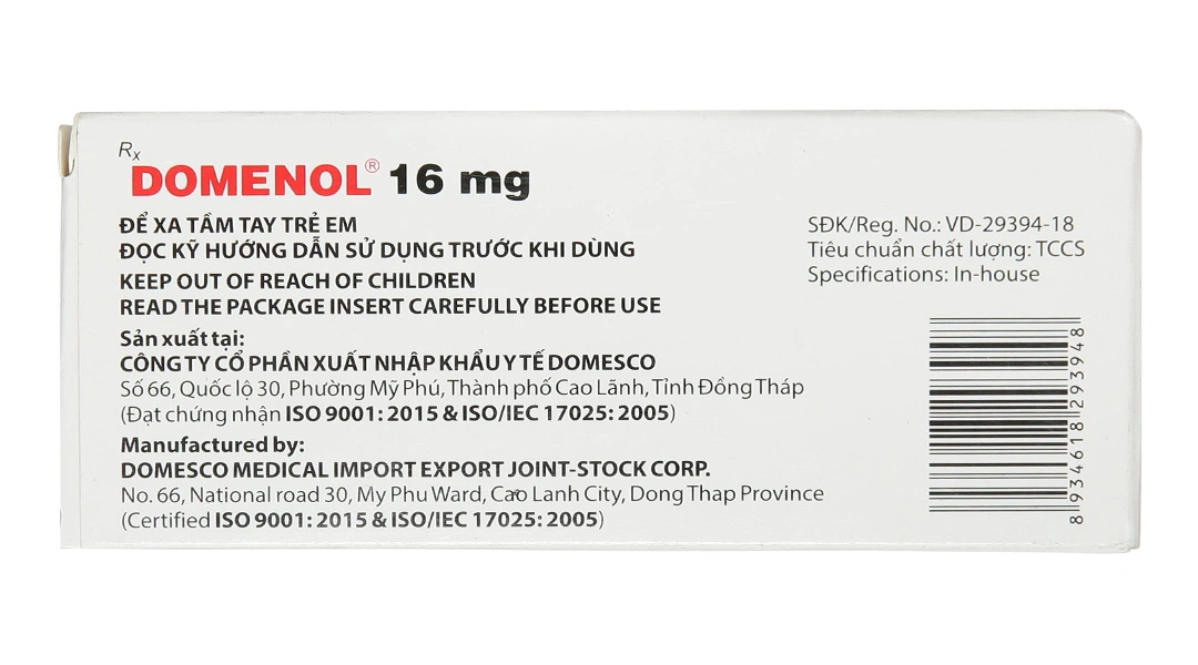 Domenol 16mg thuốc kháng viêm (3 vỉ x 10 viên) - 3