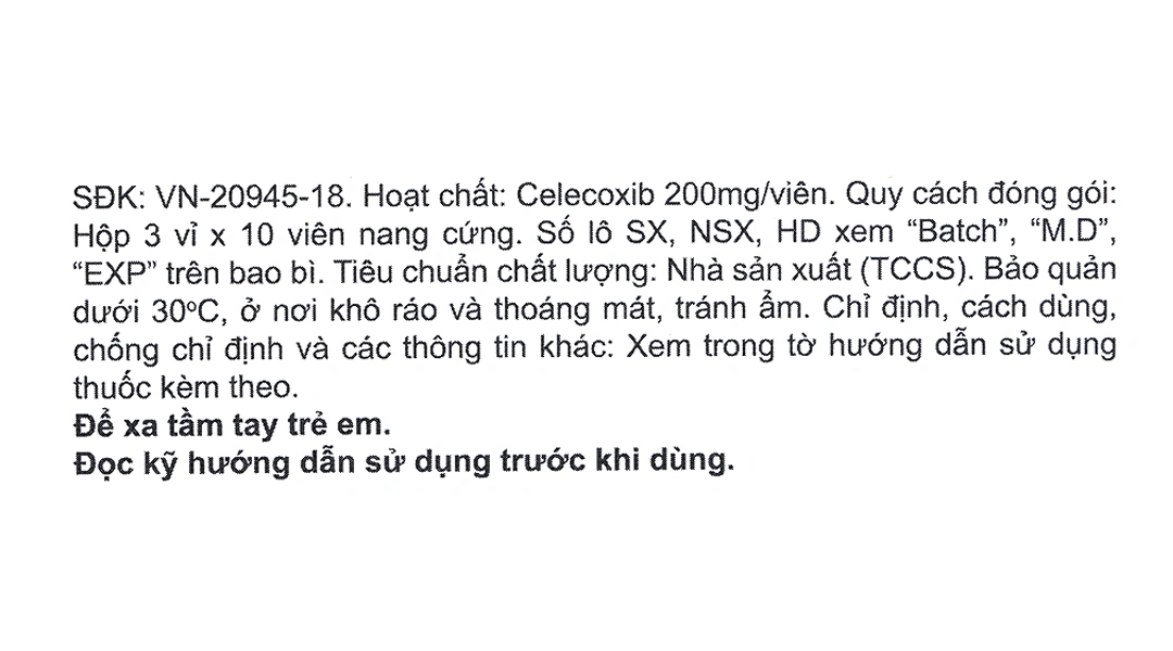 Espacox 200mg giảm đau, kháng viêm xương khớp (3 vỉ x 10 viên) - 6