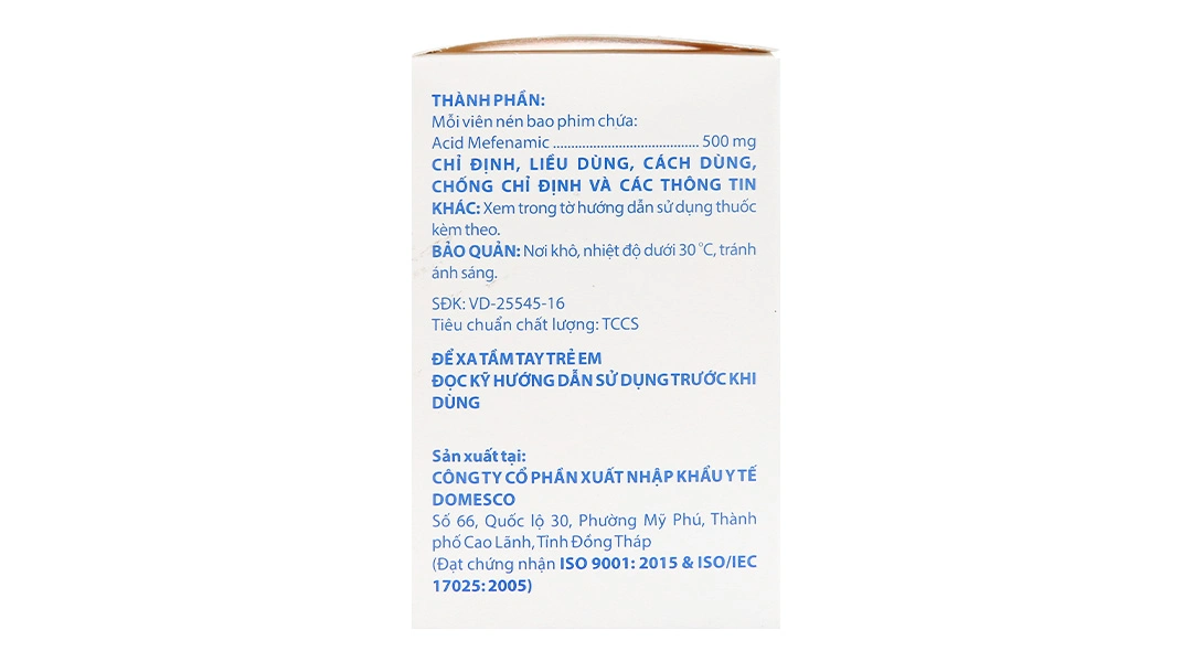 Dolarac 500mg giảm đau, kháng viêm xương khớp, trị đau bụng kinh (10 vỉ x 10 viên) - 3