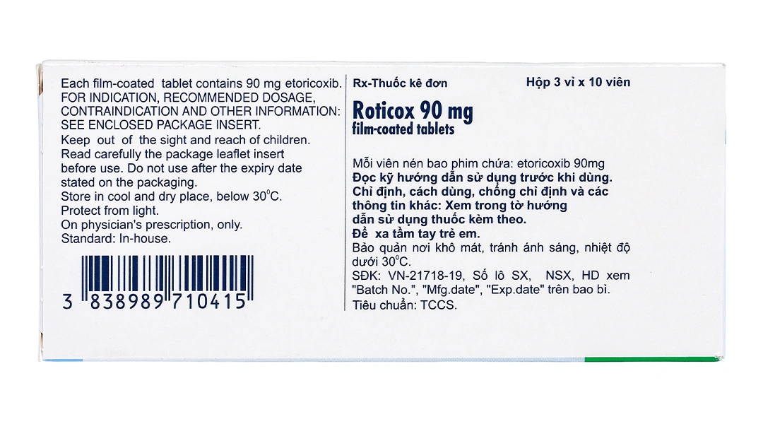 Roticox 90mg giảm đau, kháng viêm xương khớp (3 vỉ x 10 viên) - 3