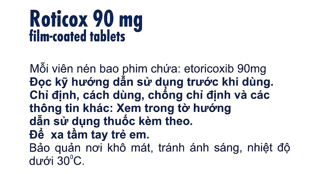 Roticox 90mg giảm đau, kháng viêm xương khớp (3 vỉ x 10 viên) - 6