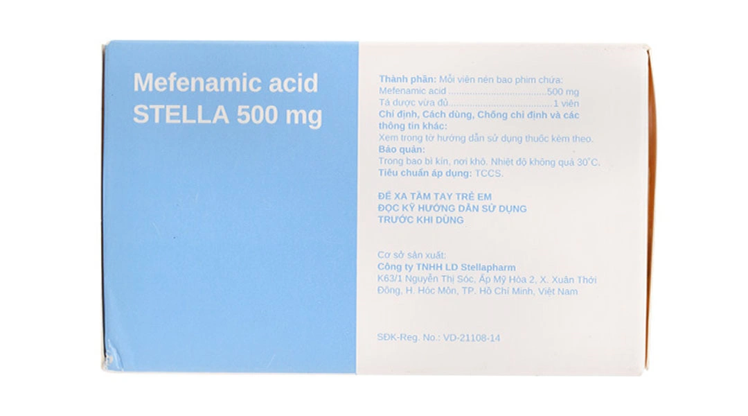 Mefenamic Acid Stella 500mg trị cơn đau nhẹ đến trung bình lọ 100 viên - 3