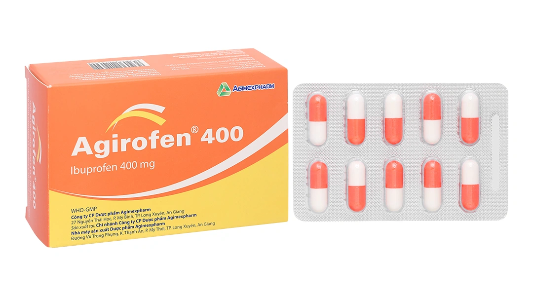 Agirofen 400mg giảm đau, chống viêm (3 vỉ x 10 viên) - 