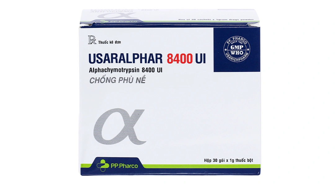 Thuốc bột Usaralphar 8400IU trị phù nề sau chấn thương (30 gói x 1g) - 1