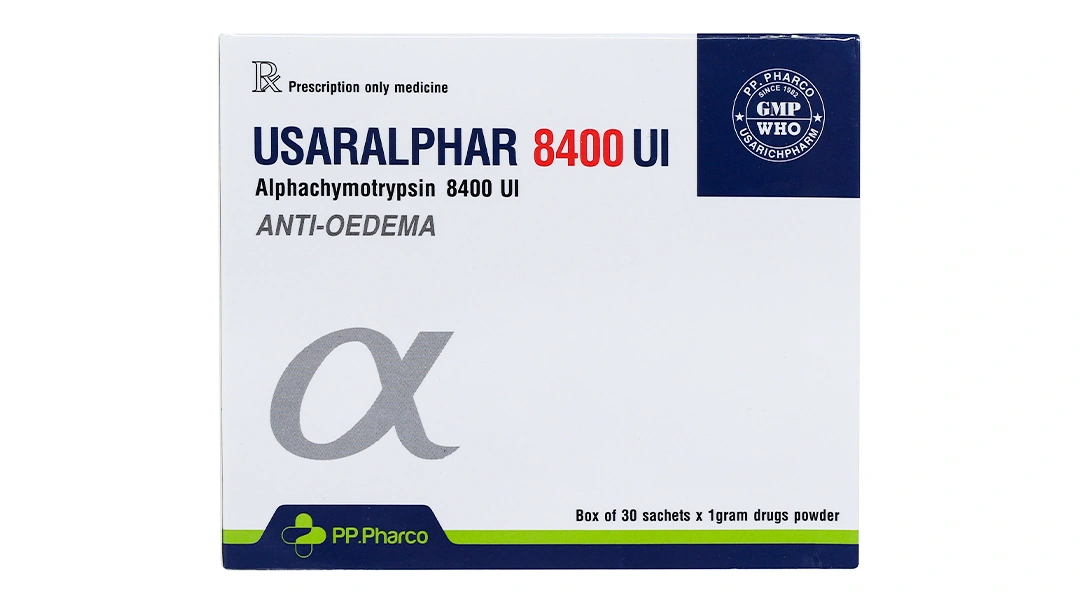 Thuốc bột Usaralphar 8400IU trị phù nề sau chấn thương (30 gói x 1g) - 2