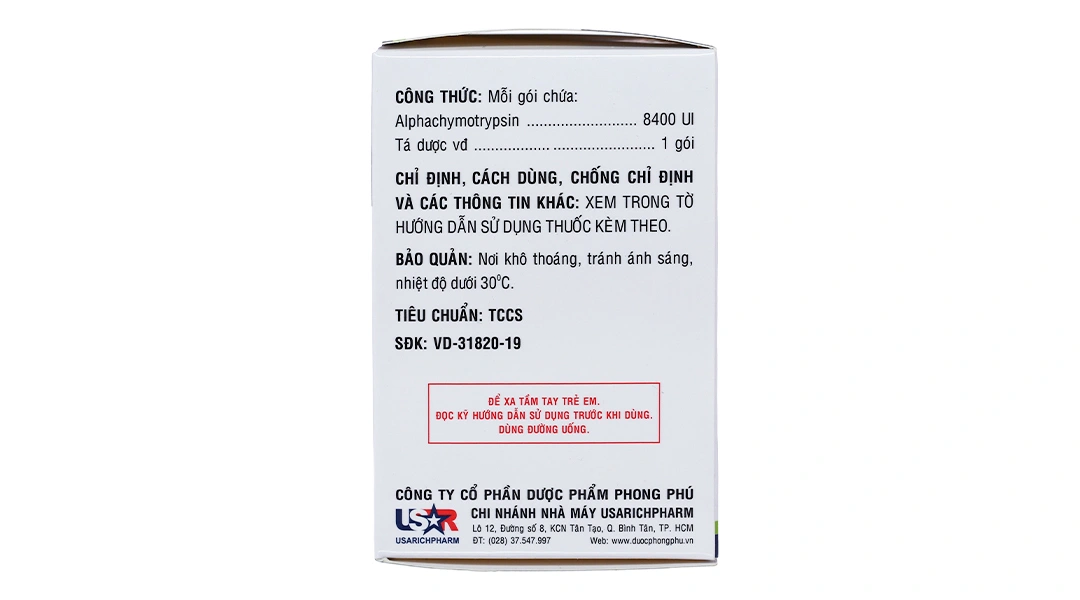 Thuốc bột Usaralphar 8400IU trị phù nề sau chấn thương (30 gói x 1g) - 3