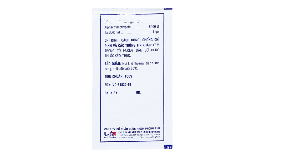 Thuốc bột Usaralphar 8400IU trị phù nề sau chấn thương (30 gói x 1g) - 7