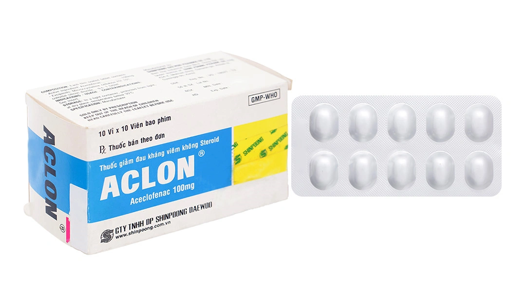 Aclon 100mg giảm đau và kháng viêm xương khớp (10 vỉ x 10 viên) - 