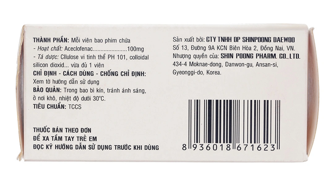Aclon 100mg giảm đau và kháng viêm xương khớp (10 vỉ x 10 viên) - 2