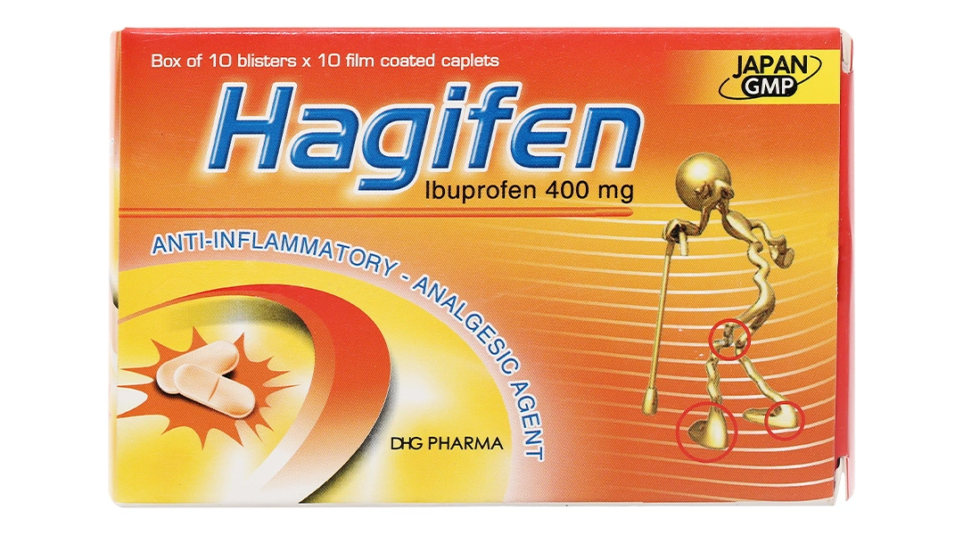 Hagifen 400mg giảm đau, hạ sốt, kháng viêm (10 vỉ x 10 viên) - 1