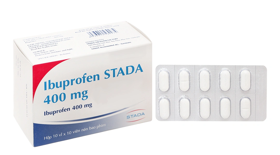 Ibuprofen Stada 400mg giảm đau, kháng viêm xương khớp (10 vỉ x 10 viên) - 