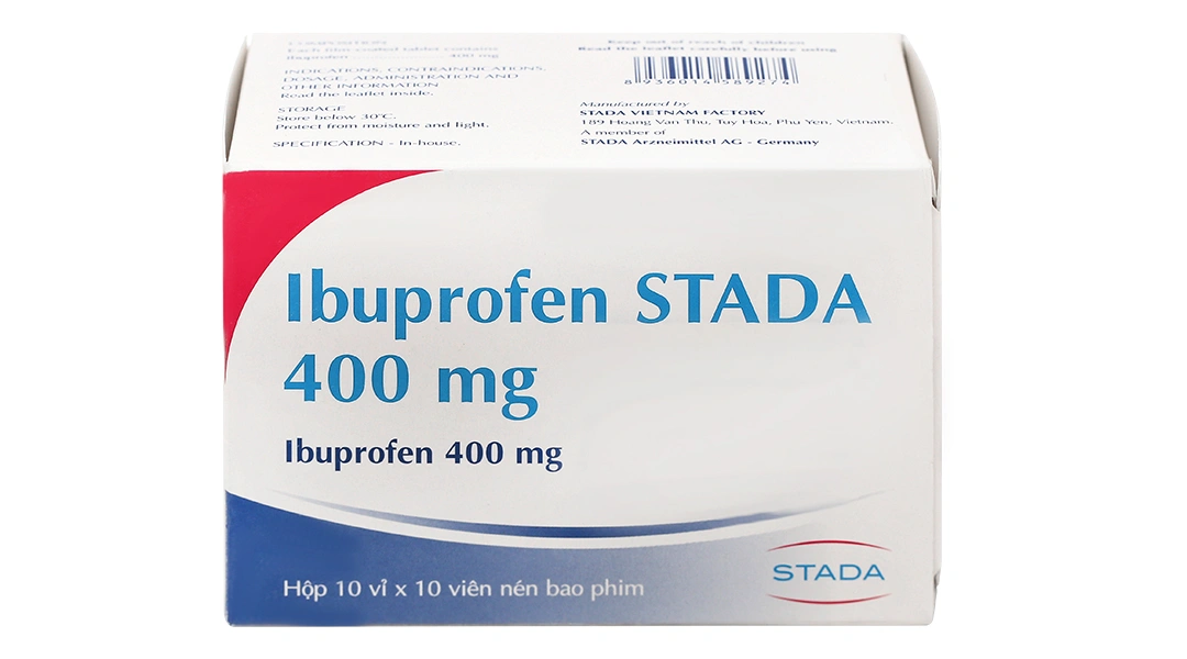 Ibuprofen Stada 400mg giảm đau, kháng viêm xương khớp (10 vỉ x 10 viên) - 1