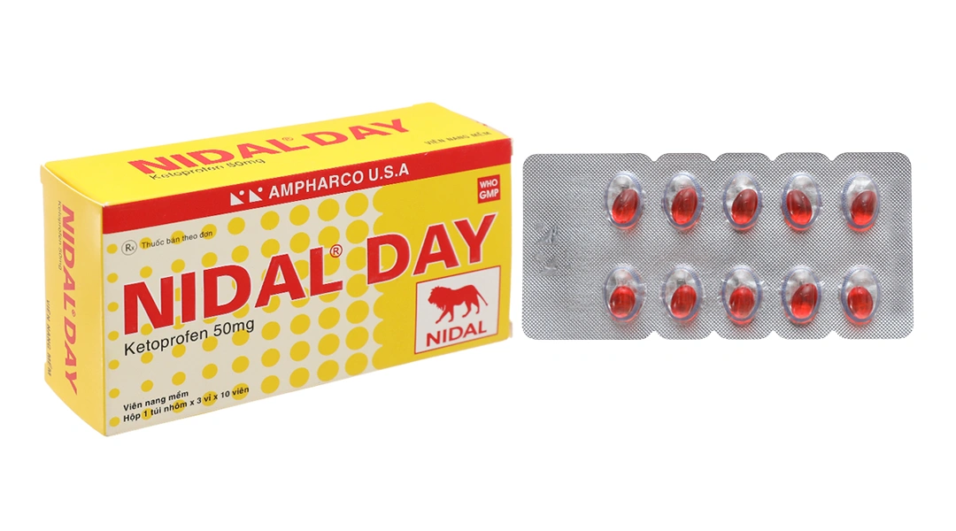 Nidal Day 50mg giảm đau, kháng viêm xương khớp (3 vỉ x 10 viên) - 