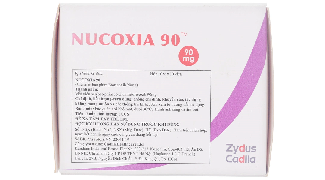 Nucoxia 90mg giảm đau, kháng viêm xương khớp (10 vỉ x 10 viên) - 3