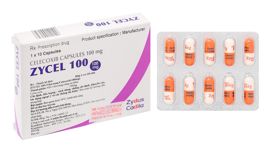 Zycel 100 giảm các triệu chứng viêm xương khớp và viêm khớp dạng thấp (10 vỉ x 10 viên) - 