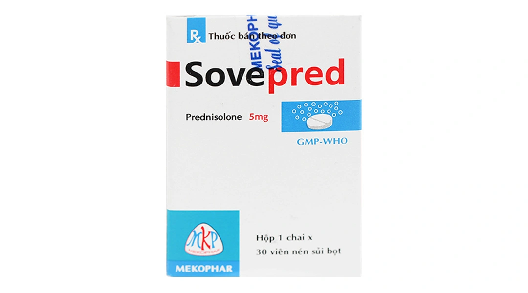 Viên sủi Sovepred 5mg chống viêm và ức chế miễn dịch lọ 30 viên - 1