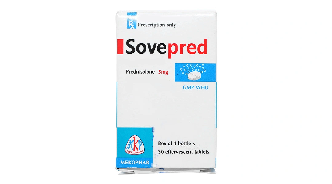 Viên sủi Sovepred 5mg chống viêm và ức chế miễn dịch lọ 30 viên - 2