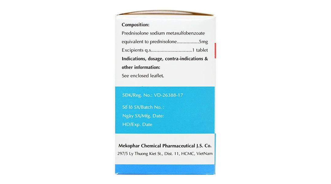 Viên sủi Sovepred 5mg chống viêm và ức chế miễn dịch lọ 30 viên - 3