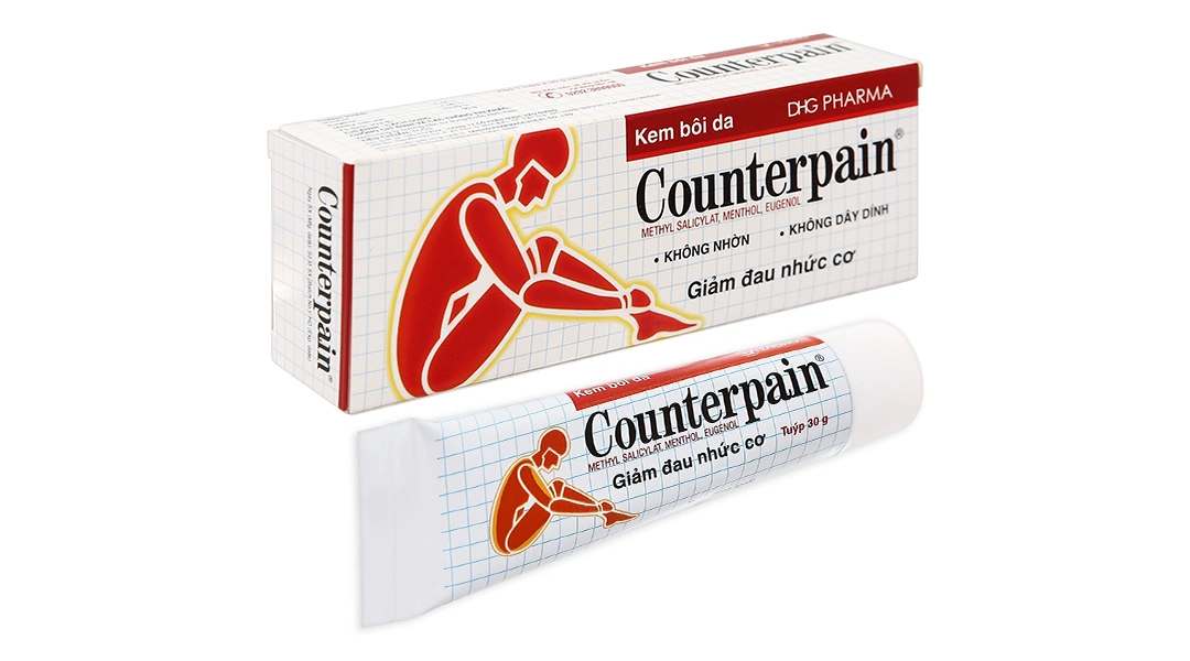 Kem bôi da Counterpain giảm đau trong các trường hợp đau cơ, bong gân tuýp 30g - 