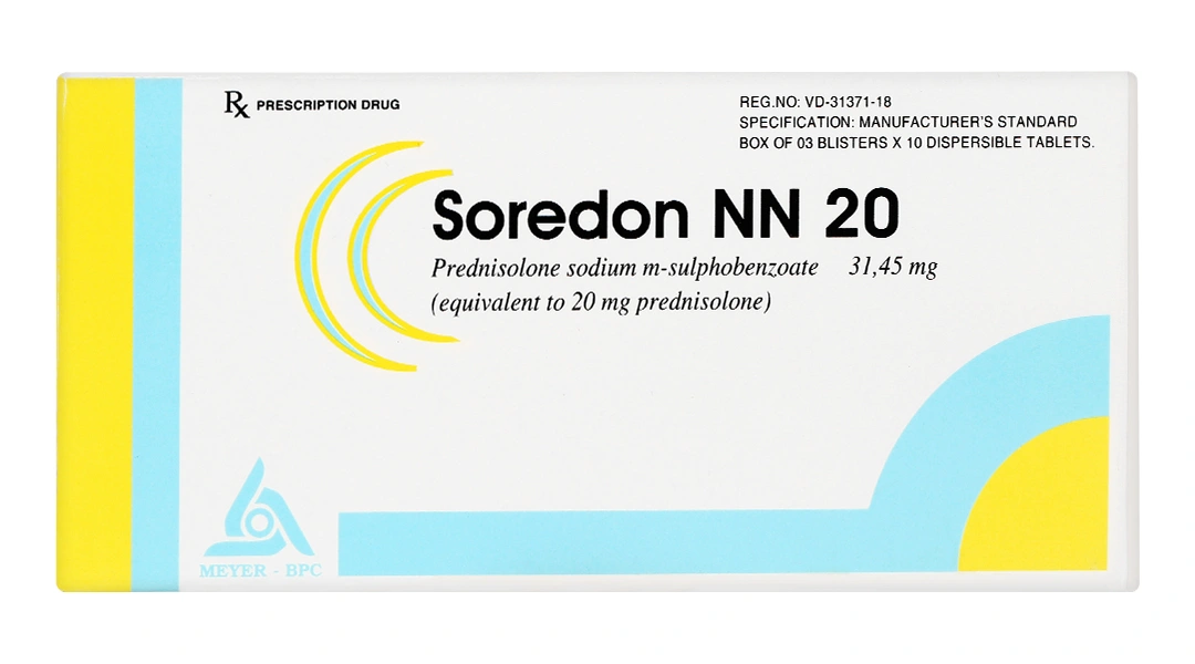 Soredon NN 20 hỗ trợ chống viêm và ức chế miễn dịch (3 vỉ x 10 viên) - 1