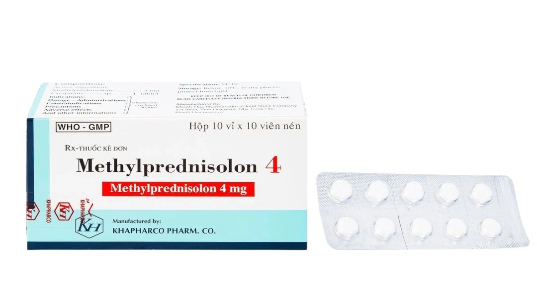 Methylprednisolon 4 Khapharco chống viêm, ức chế miễn dịch (10 vỉ x 10 viên) - 