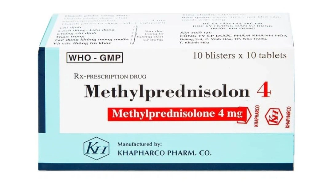 Methylprednisolon 4 Khapharco chống viêm, ức chế miễn dịch (10 vỉ x 10 viên) - 1
